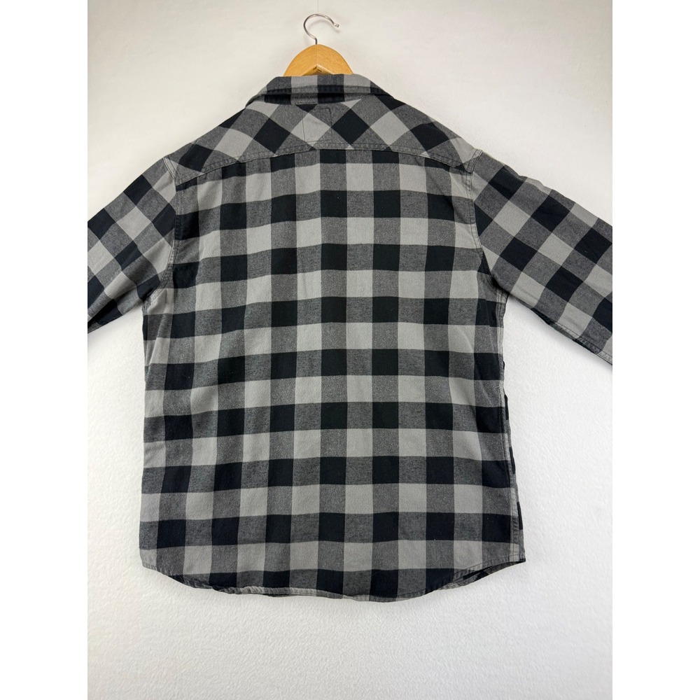 Levi's Plaid Button Down Shirt Mens Large Grey Black Flannel Long Sleeve - Picture 6 of 6